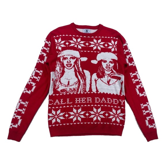 Barstool Sweaters - BarStool Sports Call Her Daddy Christmas Holiday Graphic Ugly Sweater Size Small